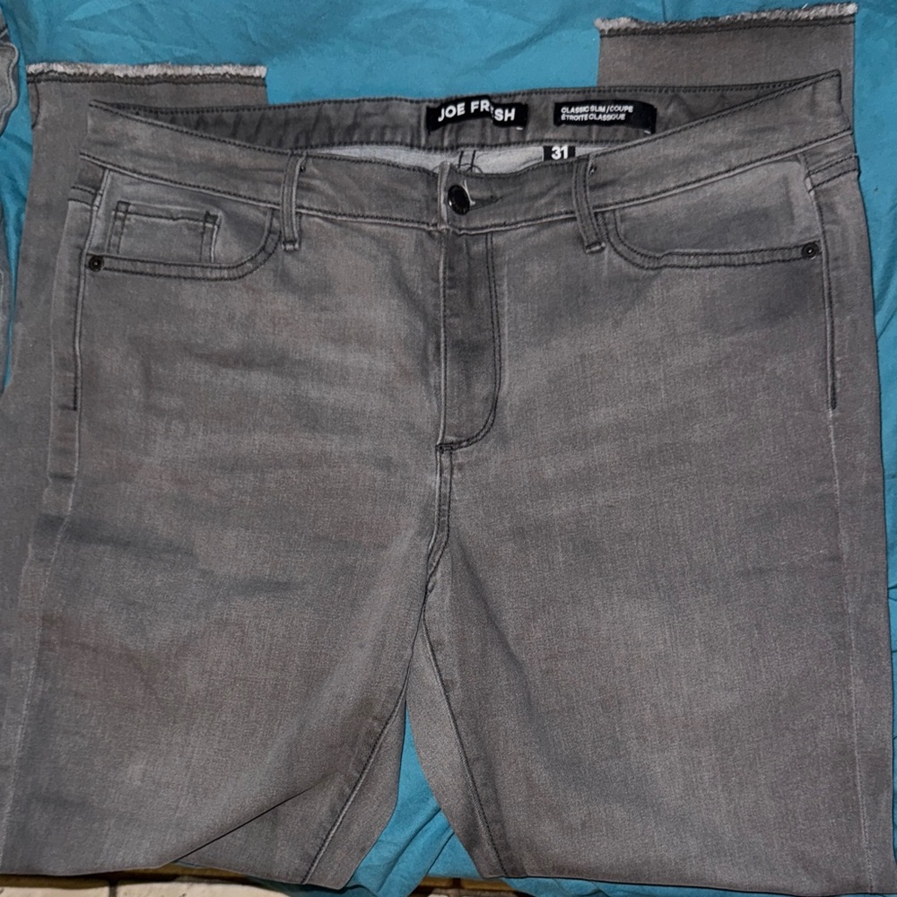 Joe Fresh Men's Charcoal Slim Straight Jeans